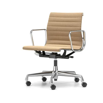 EA 118 stol höj- och sänkbar polerat krom - Cosy Papyrus mjuka hjul broms - Vitra