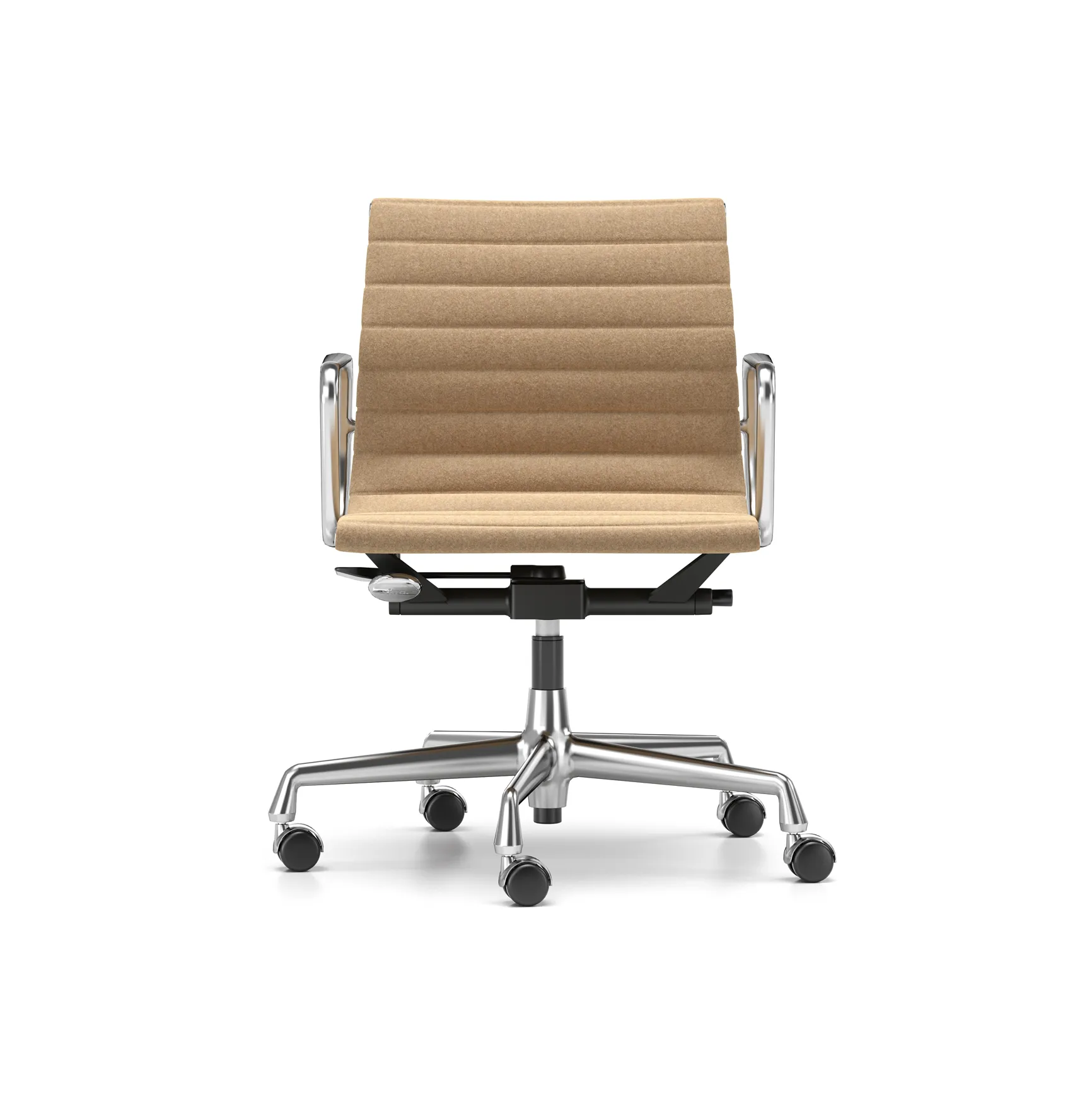 EA 118 stol höj- och sänkbar polerat krom, Cosy Papyrus mjuka hjul broms Vitra