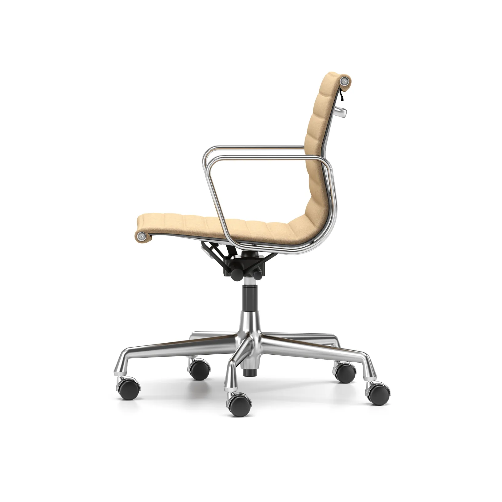 EA 118 stol höj- och sänkbar polerat krom, Cosy Papyrus mjuka hjul broms Vitra