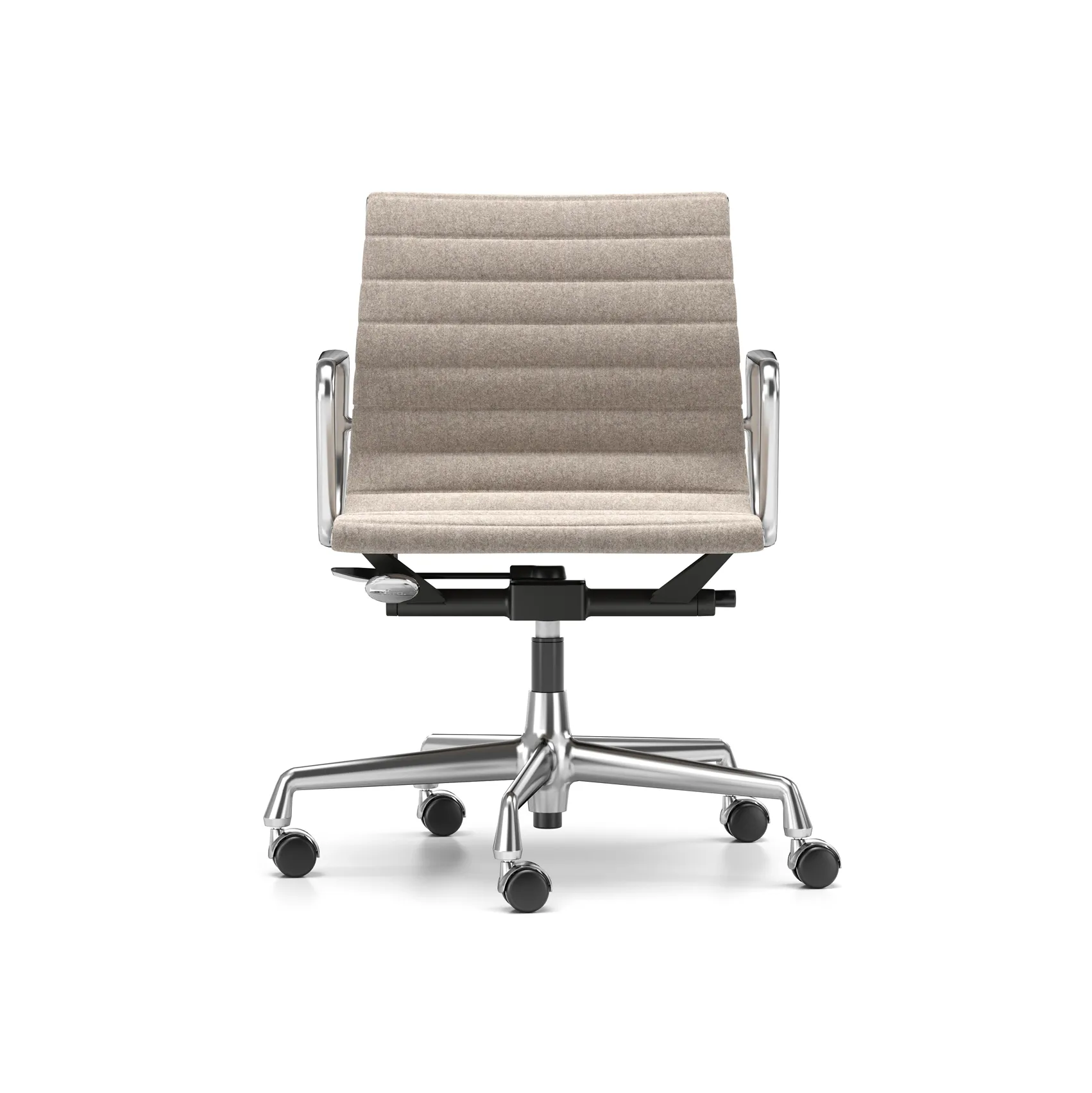 EA 118 stol höj- och sänkbar polerat krom, Fossil mjuka hjul broms Vitra