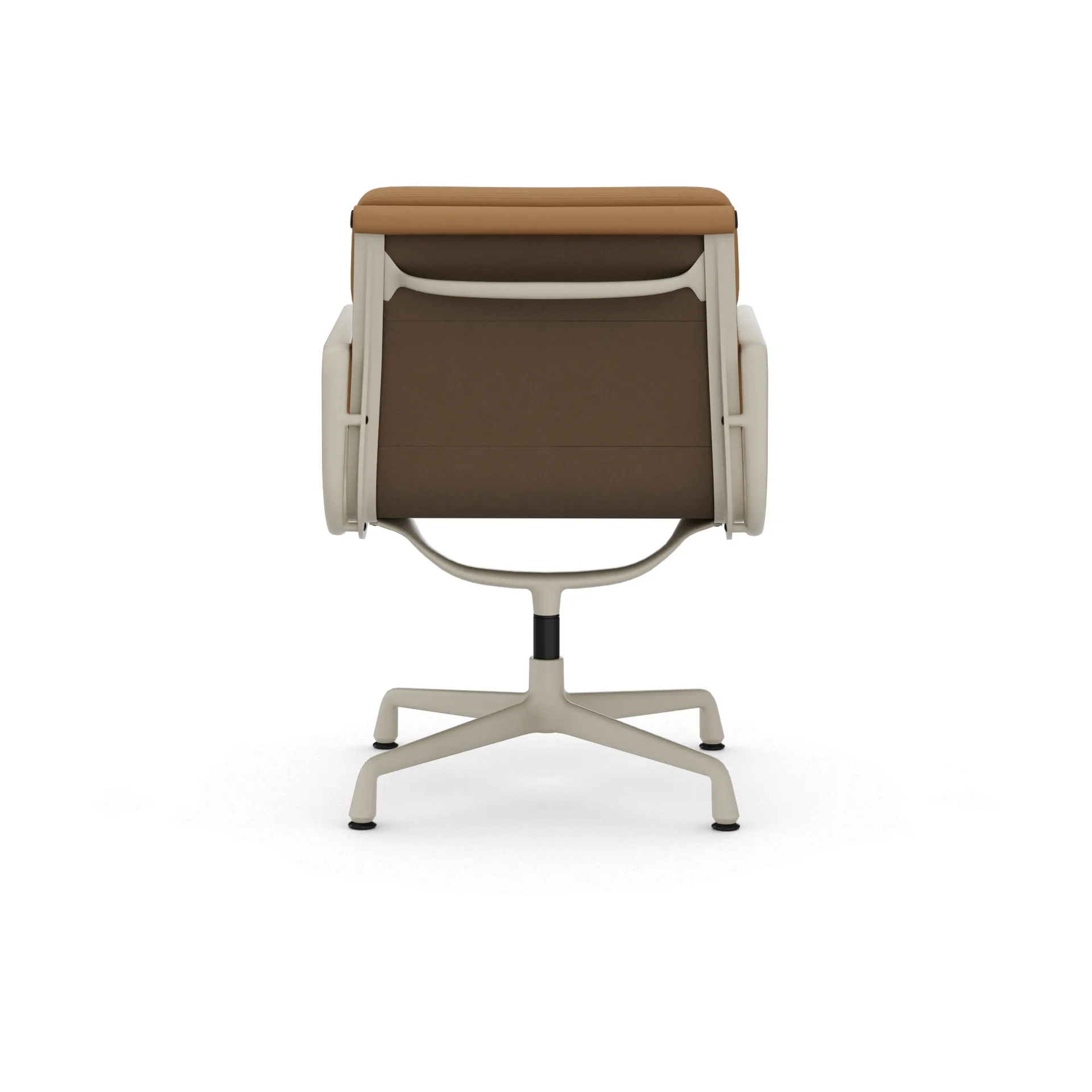 EA 208 Soft Pad Chair swivel chair kontorsstol, 62 Ochre leather premium F-37 chalk powder coated Vitra