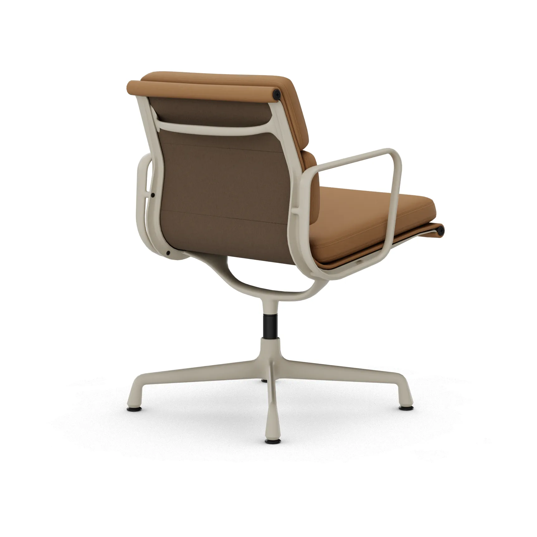 EA 208 Soft Pad Chair swivel chair kontorsstol, 62 Ochre leather premium F-37 chalk powder coated Vitra