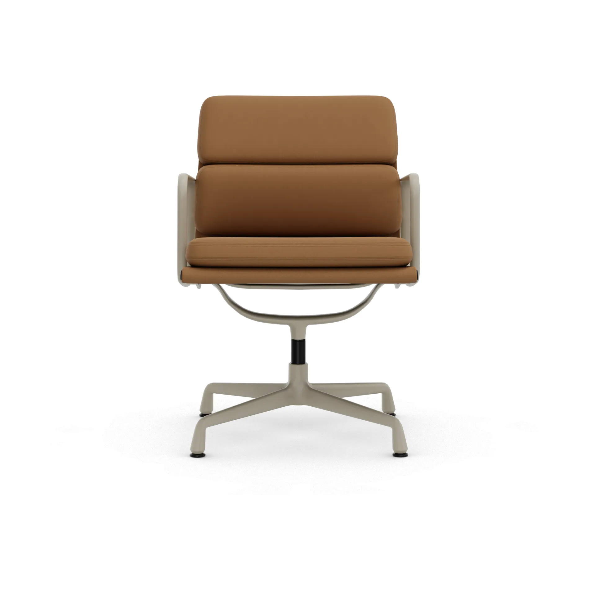 EA 208 Soft Pad Chair swivel chair kontorsstol, 62 Ochre leather premium F-37 chalk powder coated Vitra