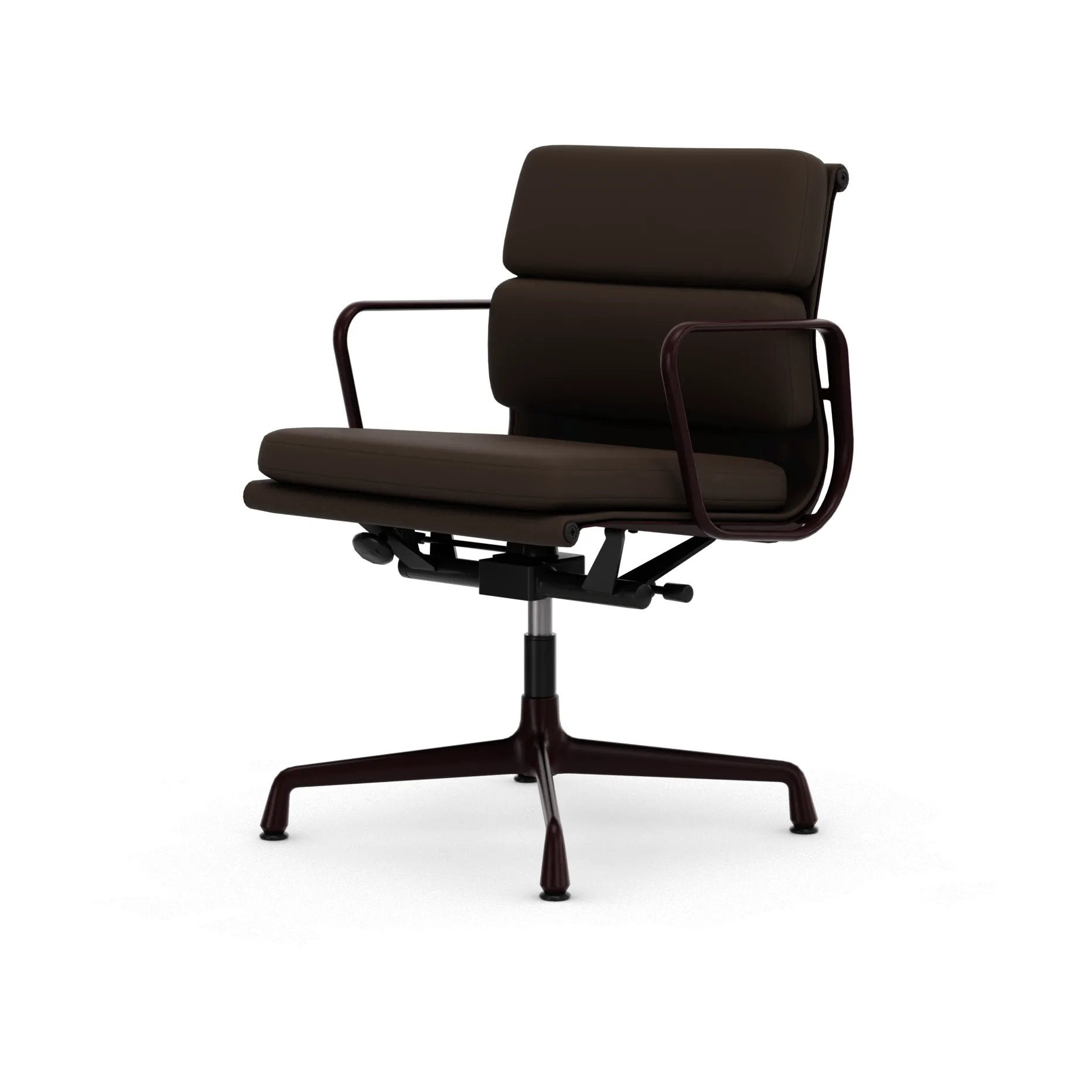 EA 231 Soft Pad Chair kontorsstol felt glides, 19 Chestnut-60 dark bordeaux powder coated Vitra