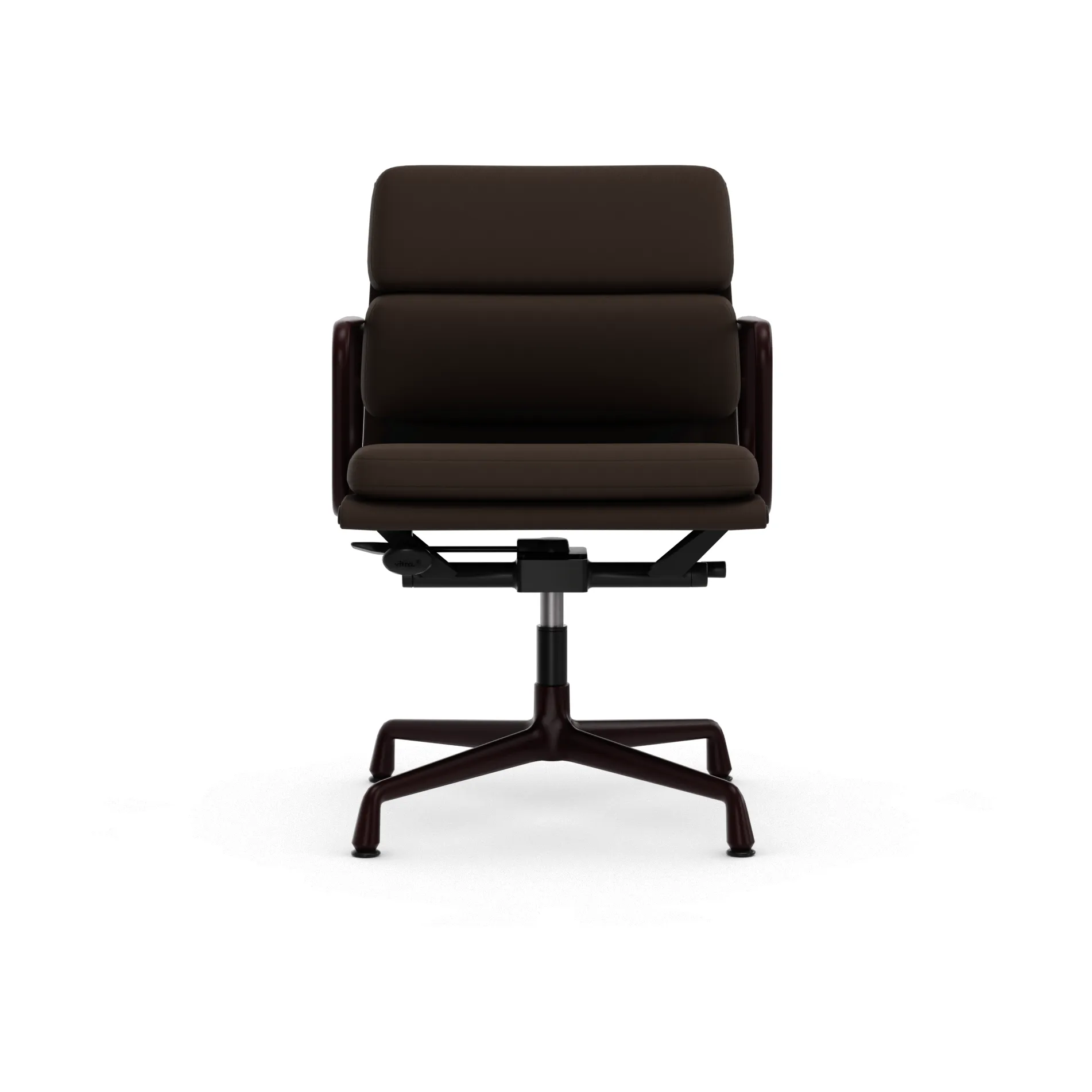 EA 231 Soft Pad Chair kontorsstol felt glides, 19 Chestnut-60 dark bordeaux powder coated Vitra