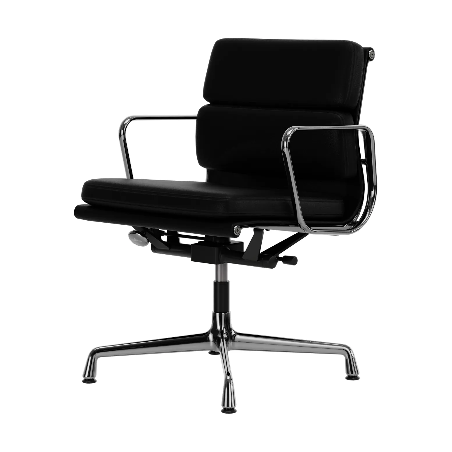 EA 231 Soft Pad Chair kontorsstol felt glides, 66 nero leather L20-polished Vitra