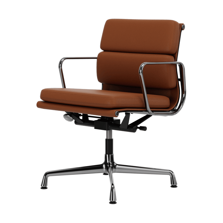 EA 231 Soft Pad Chair kontorsstol felt glides - 97 cognac leather L20-chrome - Vitra
