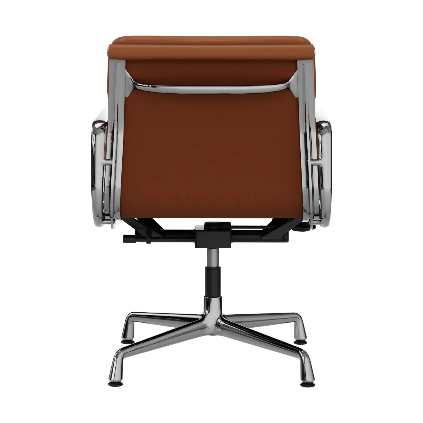 EA 231 Soft Pad Chair kontorsstol felt glides, 97 cognac leather L20-polished Vitra