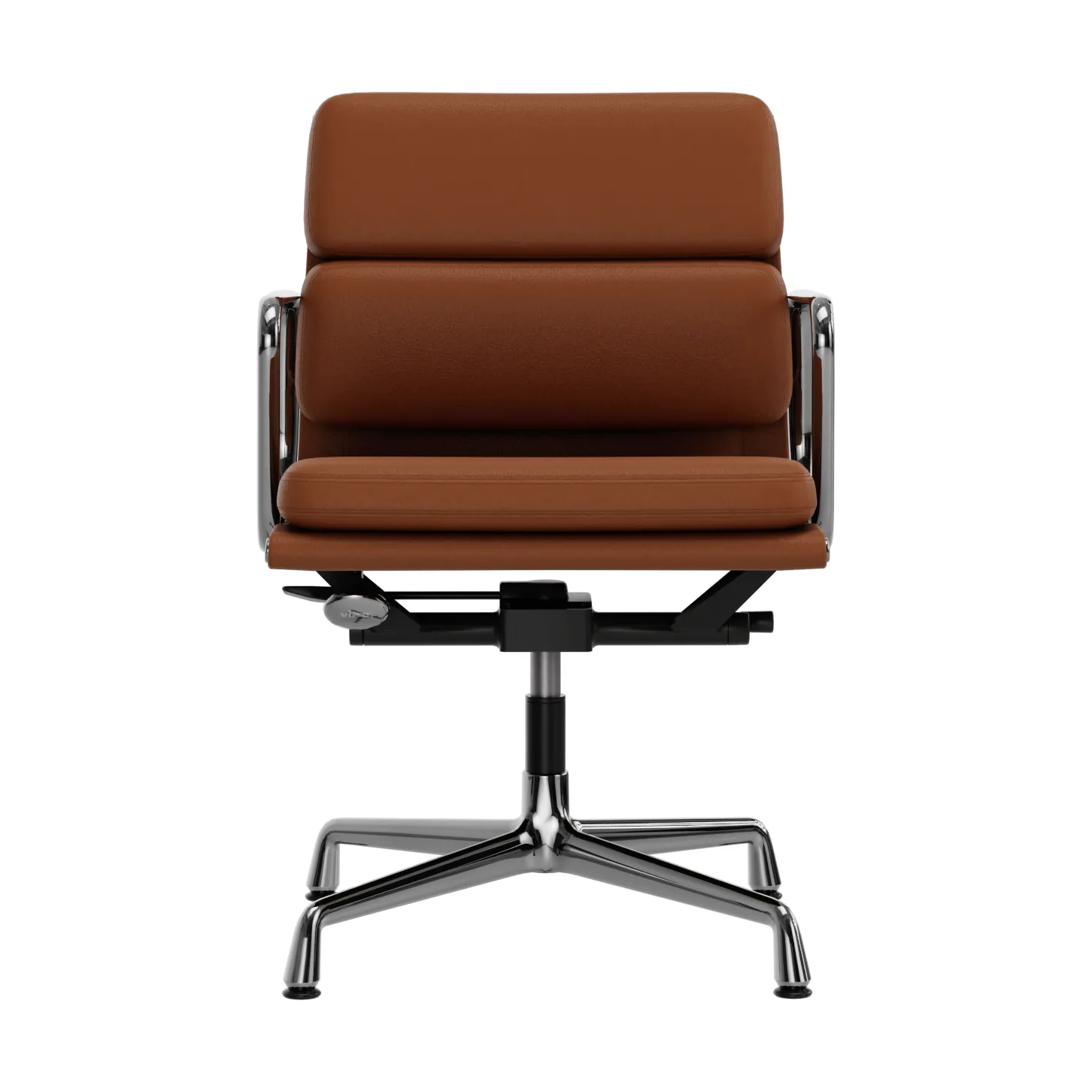 EA 231 Soft Pad Chair kontorsstol felt glides, 97 cognac leather L20-polished Vitra
