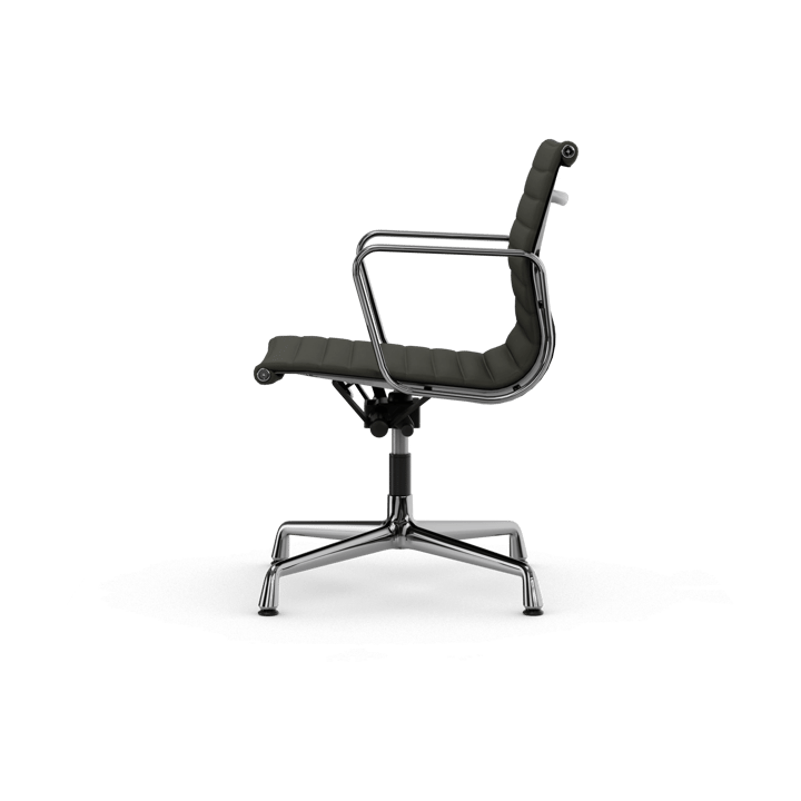 EA132 Aluminium Chair kontorsstol felt glides, 61 umbra grey leather L50-chrome Vitra
