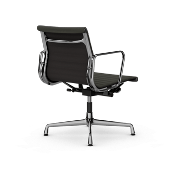 EA132 Aluminium Chair kontorsstol felt glides - 61 umbra grey leather L50-chrome - Vitra