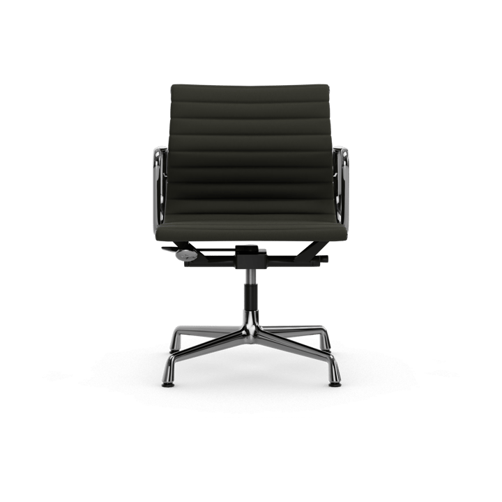 EA132 Aluminium Chair kontorsstol felt glides, 61 umbra grey leather L50-chrome Vitra