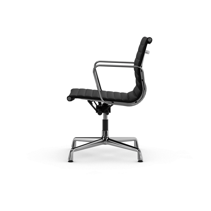 EA132 Aluminium Chair kontorsstol felt glides, 66 nero black leather-polished Vitra