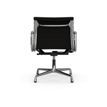 EA132 Aluminium Chair kontorsstol felt glides - 66 nero black leather-polished - Vitra
