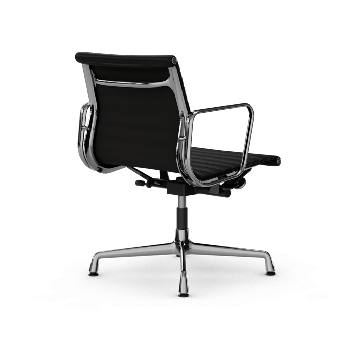 EA132 Aluminium Chair kontorsstol felt glides, 66 nero black leather-polished Vitra