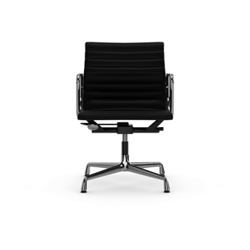 EA132 Aluminium Chair kontorsstol felt glides - 66 nero leather L20-chrome - Vitra