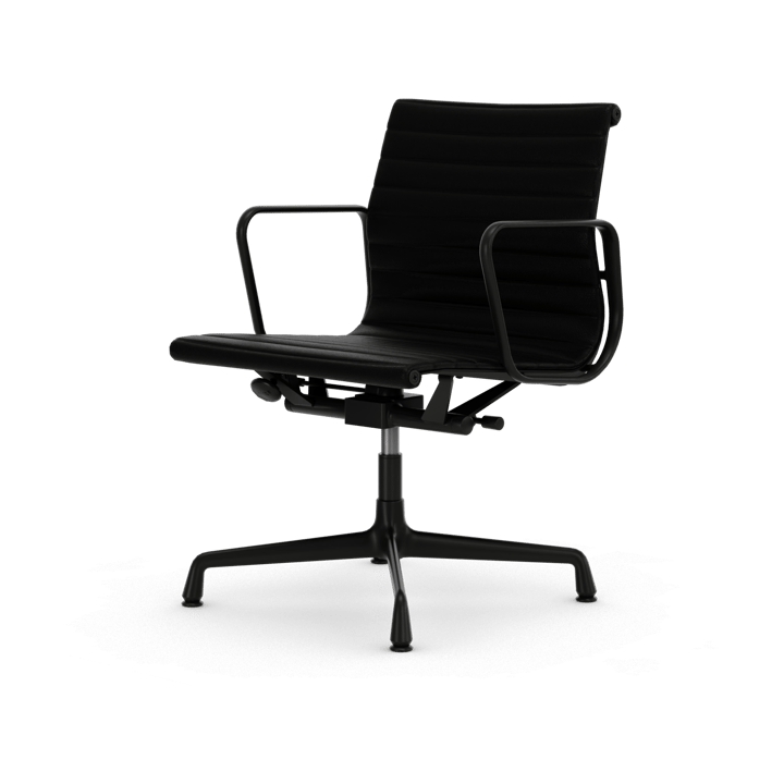 EA132 Aluminium Chair kontorsstol felt glides - 66 nero leather L20-deep black - Vitra