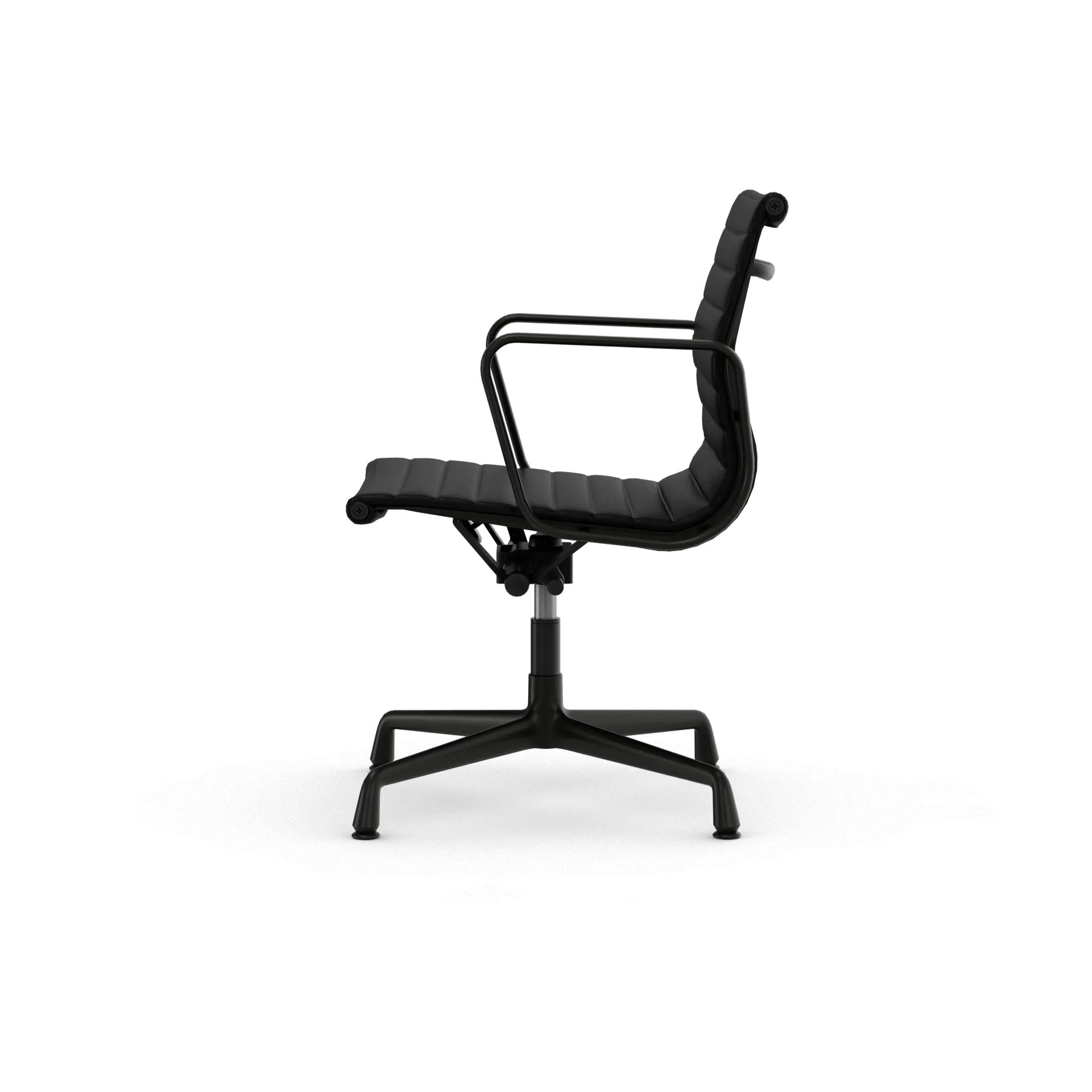 EA132 Aluminium Chair kontorsstol felt glides, 66 nero leather L20-deep black Vitra