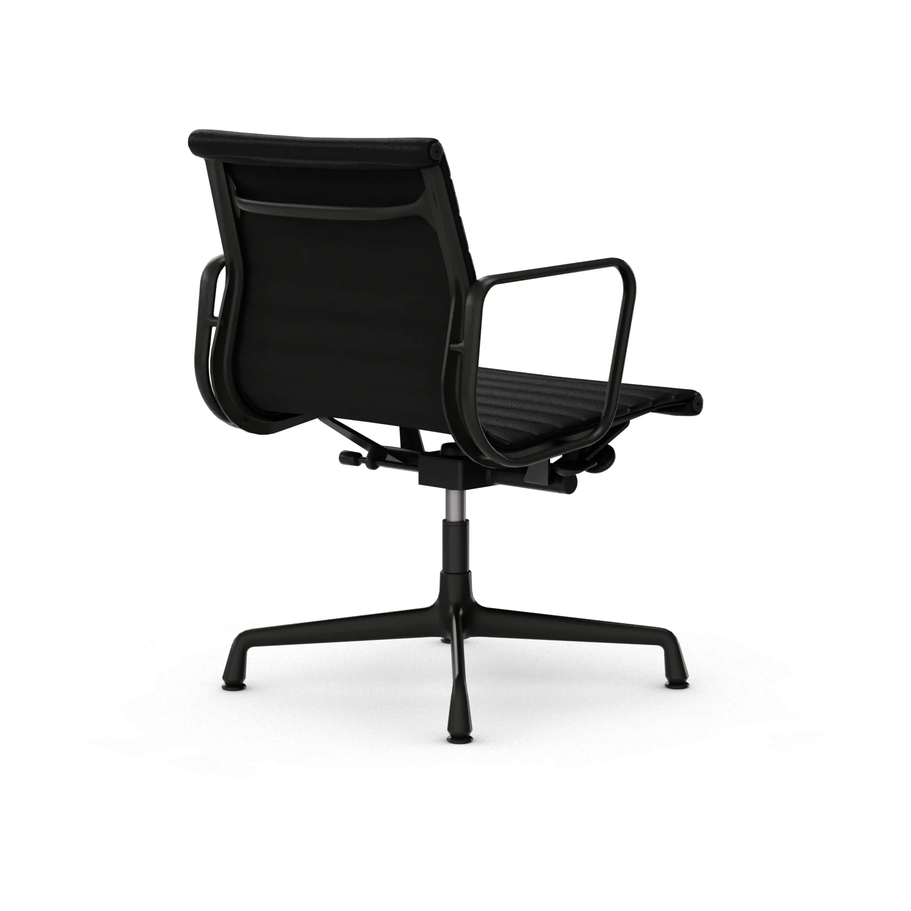 EA132 Aluminium Chair kontorsstol felt glides, 66 nero leather L20-deep black Vitra