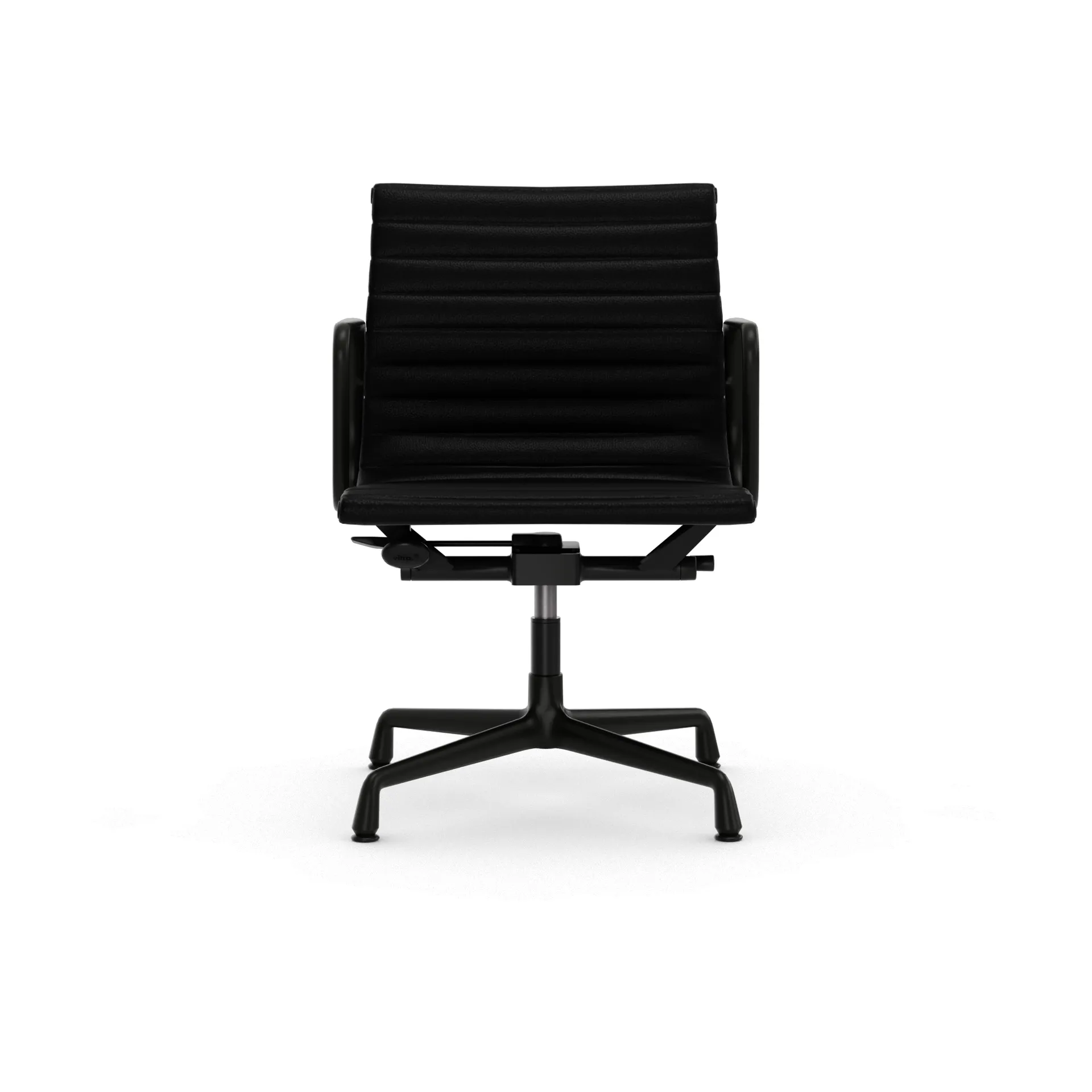 EA132 Aluminium Chair kontorsstol felt glides, 66 nero leather L20-deep black Vitra