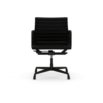 EA132 Aluminium Chair kontorsstol felt glides - 66 nero leather L20-deep black - Vitra