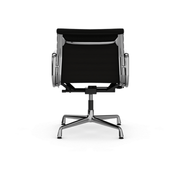 EA132 Aluminium Chair kontorsstol felt glides - 66 nero leather L50-chrome - Vitra