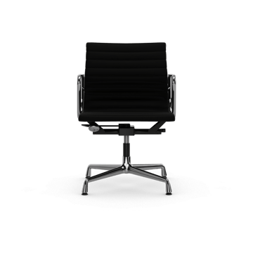 EA132 Aluminium Chair kontorsstol felt glides - 66 nero leather L50-chrome - Vitra