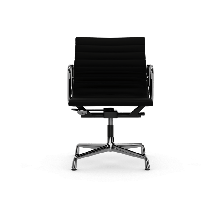EA132 Aluminium Chair kontorsstol felt glides, 66 nero leather L50-chrome Vitra