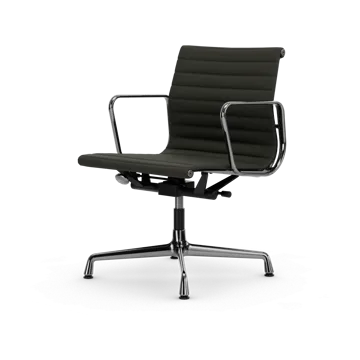 EA132 Aluminium Chair kontorsstol felt glides - 69 umbra grey leather L50-polished - Vitra