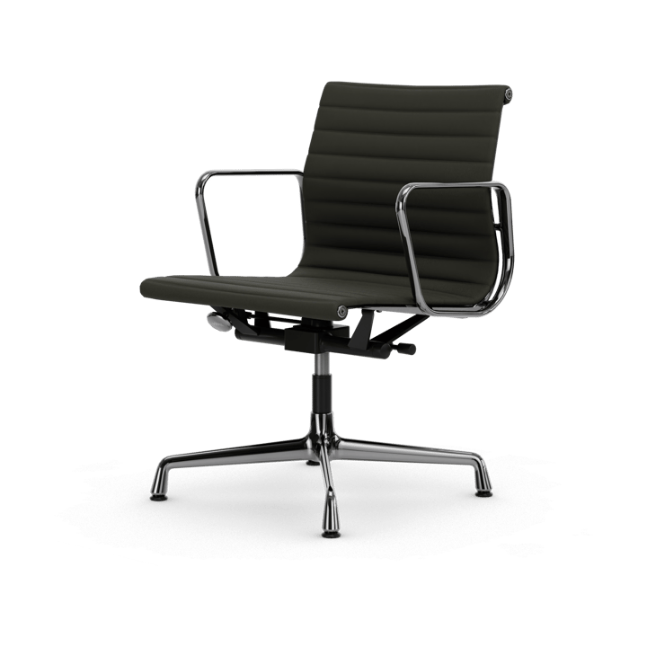 EA132 Aluminium Chair kontorsstol felt glides - 69 umbra grey leather L50-polished - Vitra