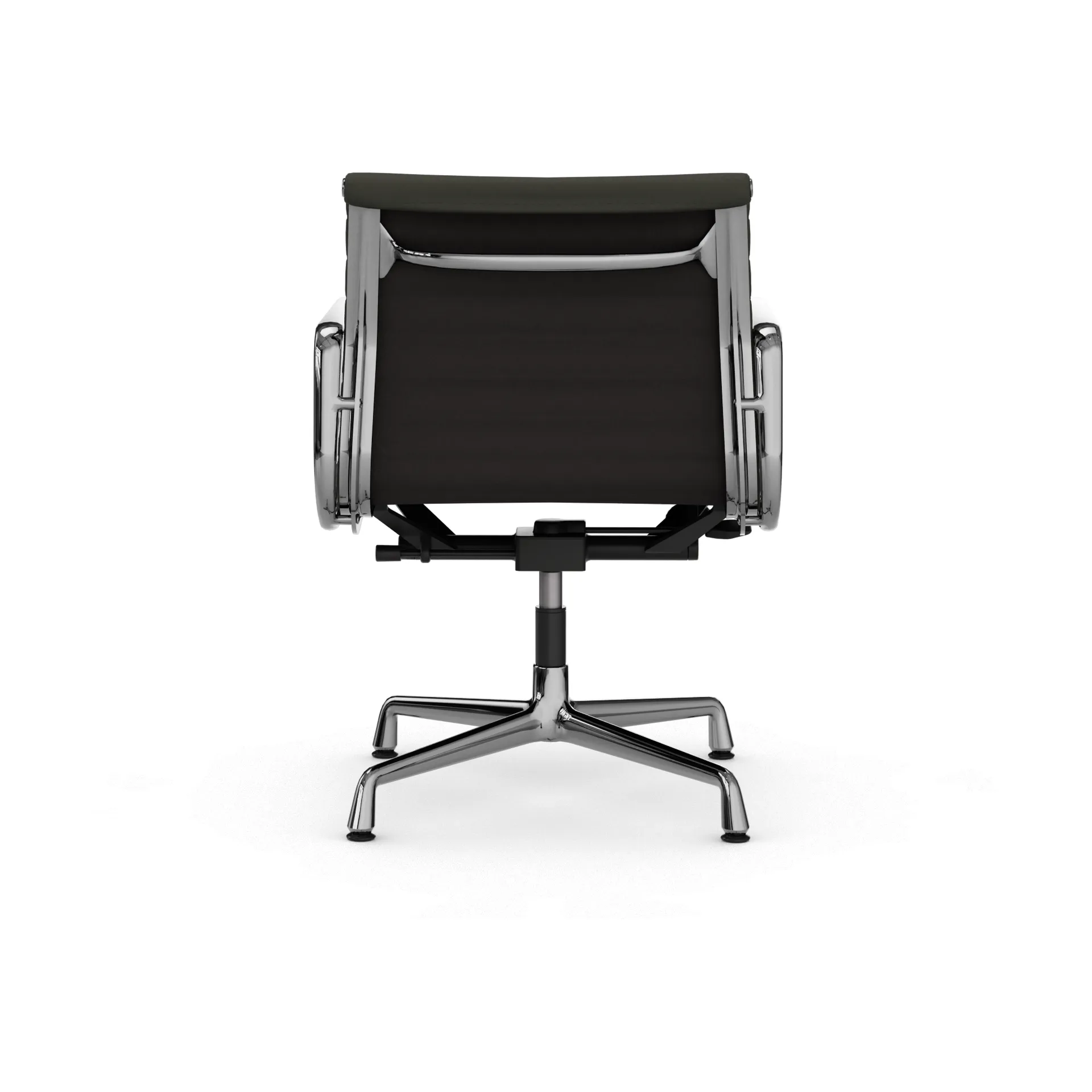 EA132 Aluminium Chair kontorsstol felt glides, 69 umbra grey leather L50-polished Vitra