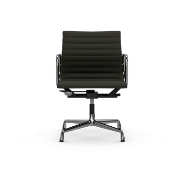 EA132 Aluminium Chair kontorsstol felt glides - 69 umbra grey leather L50-polished - Vitra