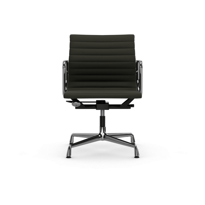 EA132 Aluminium Chair kontorsstol felt glides, 69 umbra grey leather L50-polished Vitra