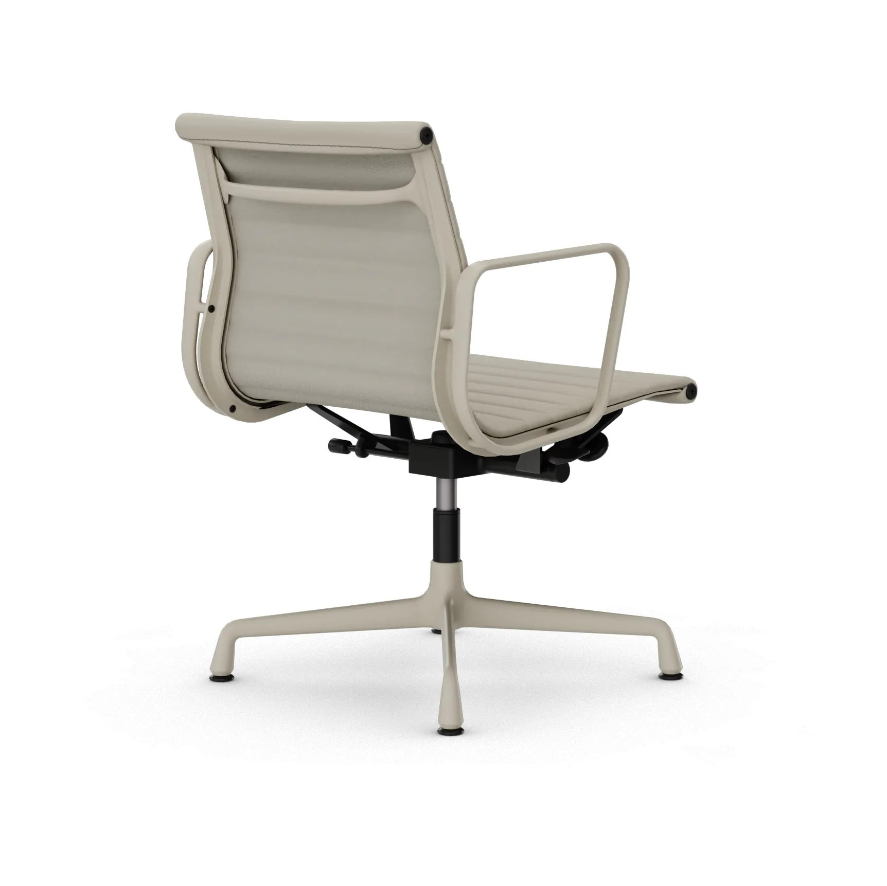 EA132 Aluminium Chair kontorsstol felt glides, 73 Clay leather-37 chalk powder coated Vitra
