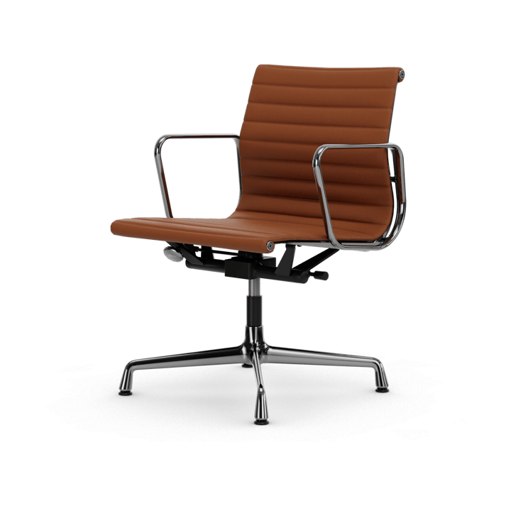 EA132 Aluminium Chair kontorsstol felt glides - 97 cognac leather L20-polished - Vitra