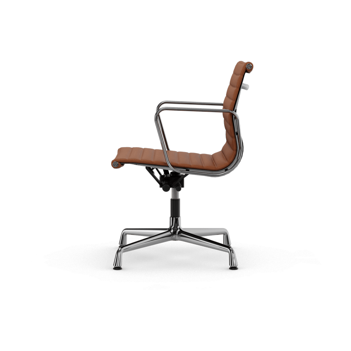 EA132 Aluminium Chair kontorsstol felt glides, 97 cognac leather L20-polished Vitra