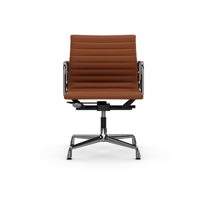 EA132 Aluminium Chair kontorsstol felt glides, 97 cognac leather L20-polished Vitra