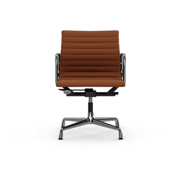 EA132 Aluminium Chair kontorsstol felt glides - 97 cognac leather L50-chrome - Vitra