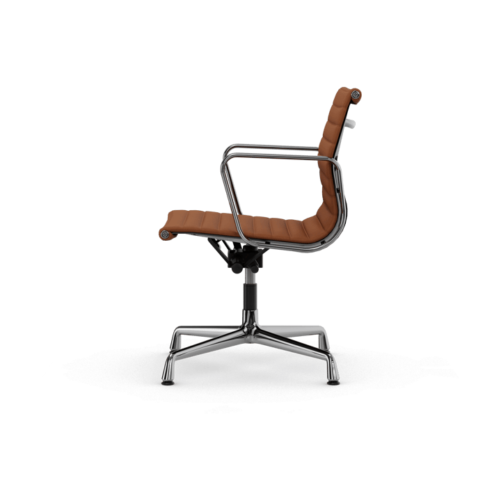 EA132 Aluminium Chair kontorsstol felt glides, 97 cognac leather L50-polished Vitra