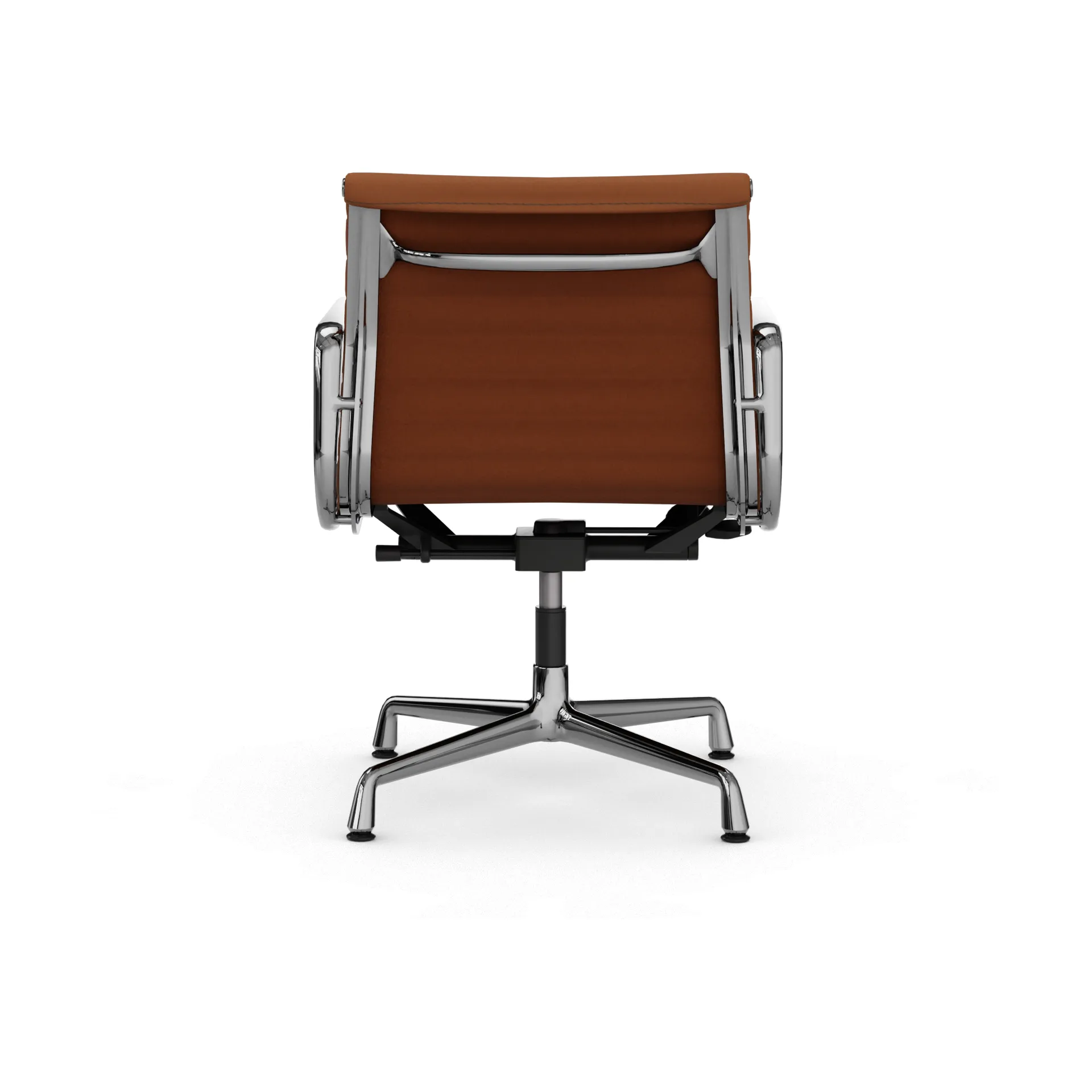 EA132 Aluminium Chair kontorsstol felt glides, 97 cognac leather L50-polished Vitra