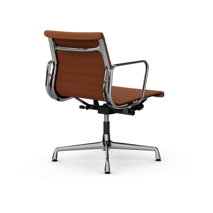 EA132 Aluminium Chair kontorsstol felt glides, 97 cognac leather L50-polished Vitra