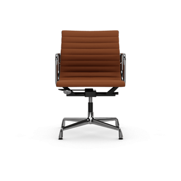 EA132 Aluminium Chair kontorsstol felt glides - 97 cognac leather L50-polished - Vitra