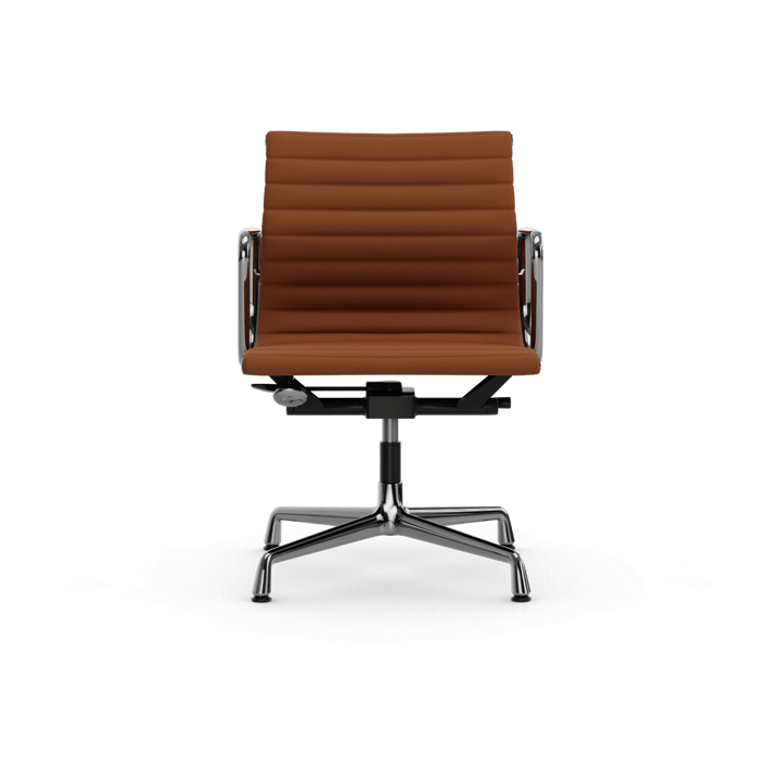 EA132 Aluminium Chair kontorsstol felt glides, 97 cognac leather L50-polished Vitra