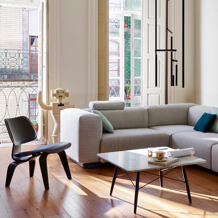 Eames coffee table soffbord svartbetsade askben, Marble white Vitra