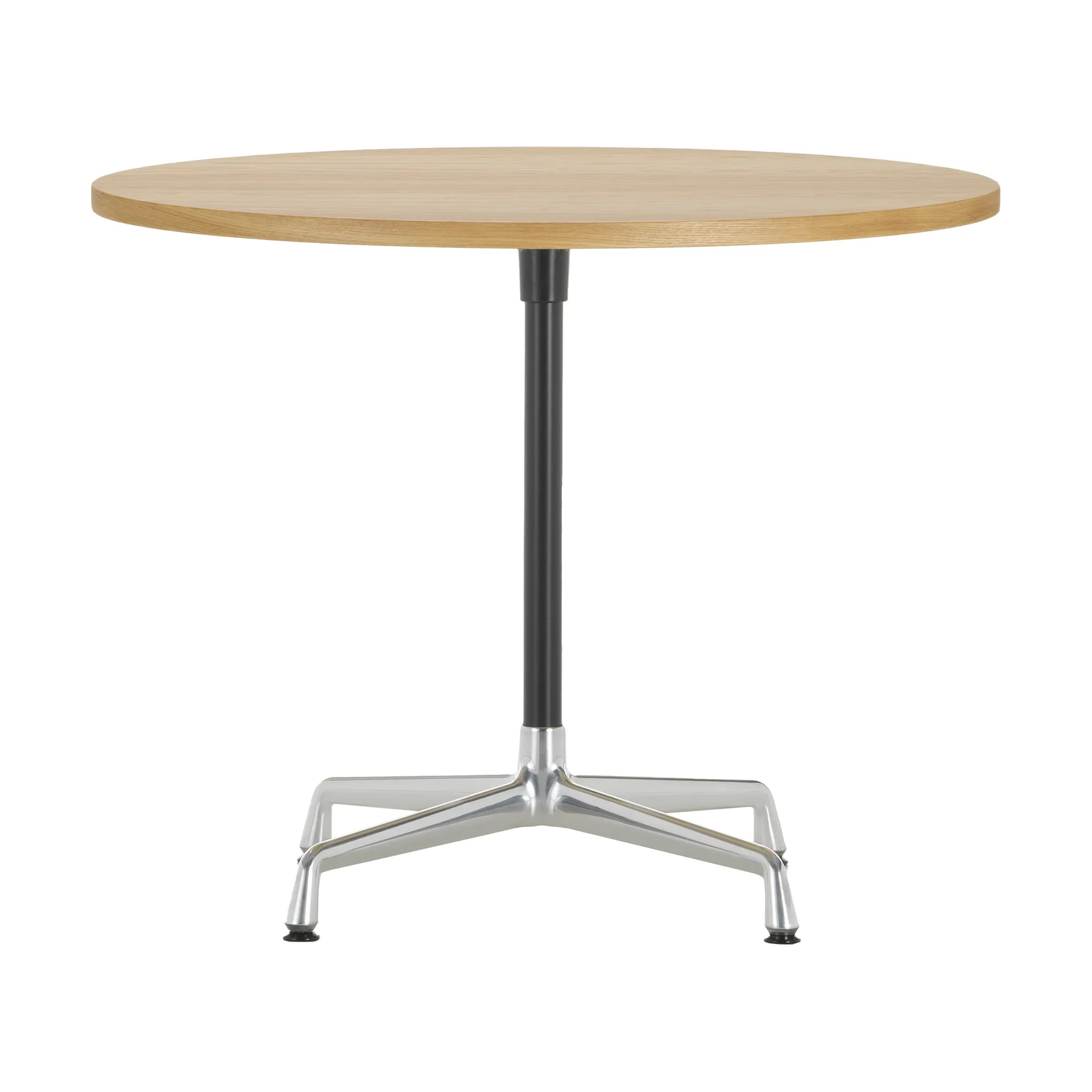 Eames Contract Tables bord Ø80 cm, 17 light oak veneer-deep black Vitra