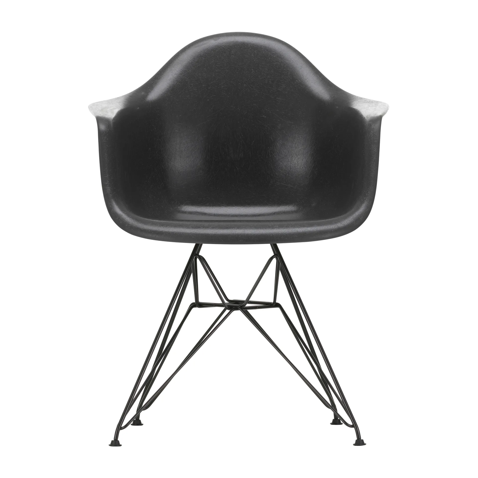 Eames fiberglass armchair DAR karmstol, Elephant hide grey-Basic dark Vitra