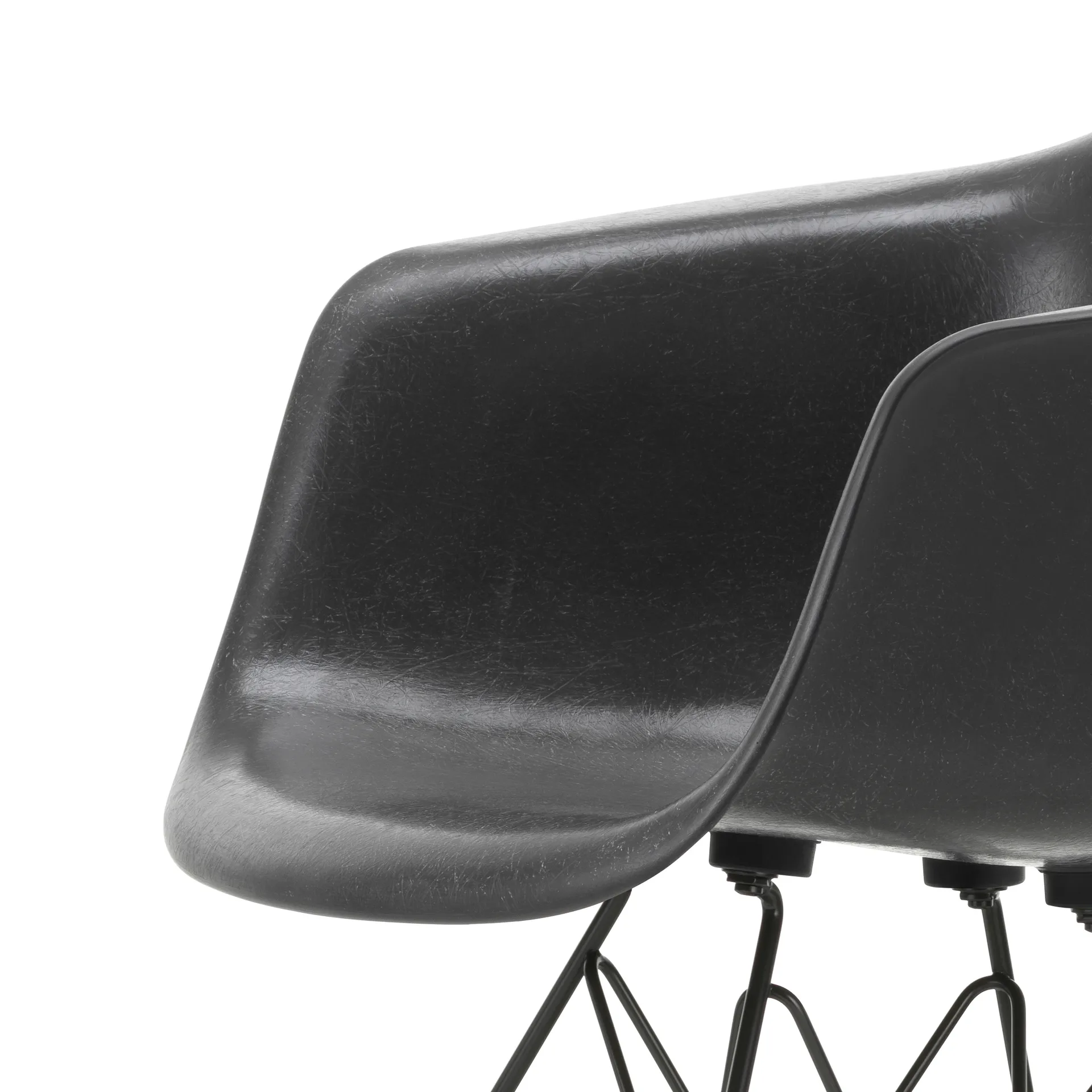 Eames fiberglass armchair DAR karmstol, Elephant hide grey-Basic dark Vitra