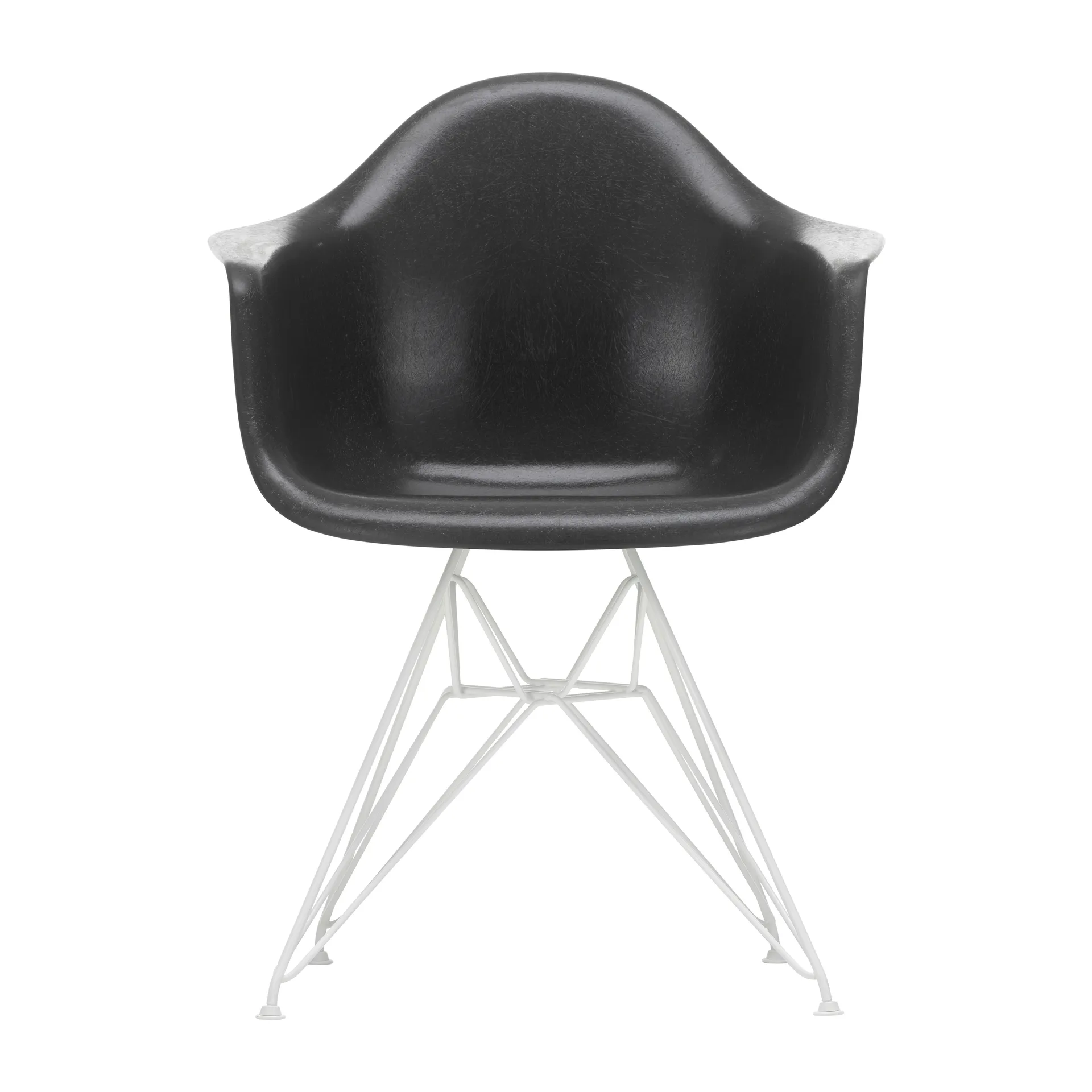 Eames fiberglass armchair DAR karmstol, Elephant hide grey-White Vitra