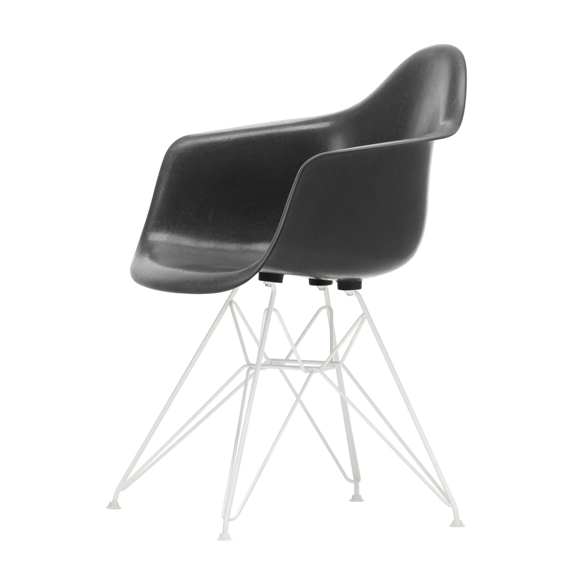 Eames fiberglass armchair DAR karmstol, Elephant hide grey-White Vitra