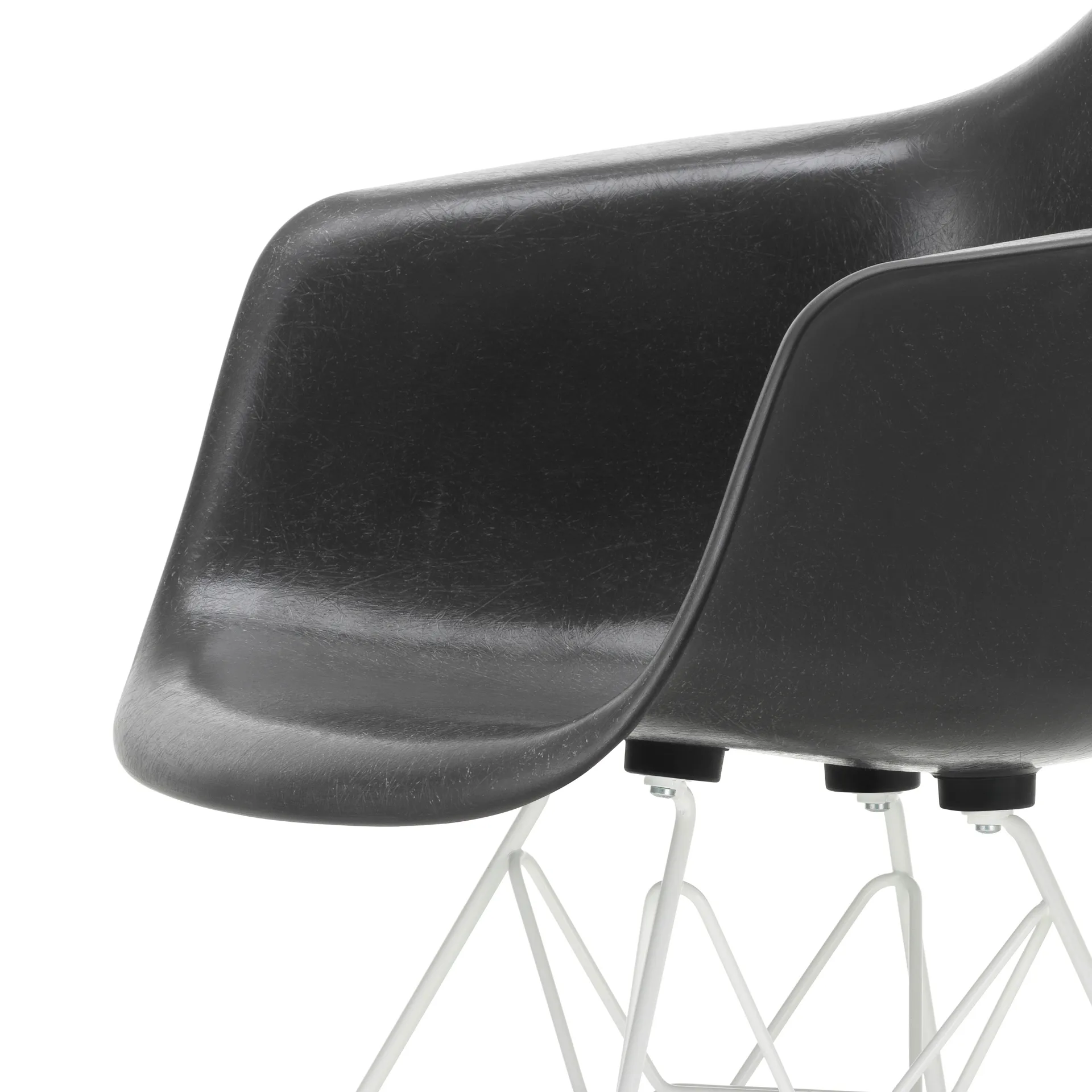 Eames fiberglass armchair DAR karmstol, Elephant hide grey-White Vitra